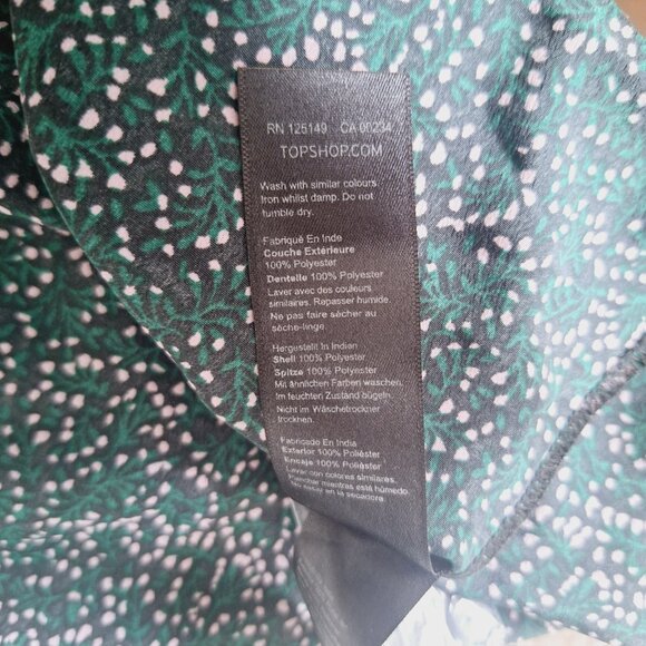 TOPSHOP Lace Inset Floral Ruffle Top - Black - Picture 9 of 9